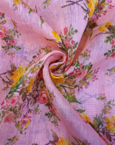 Floral Linen Fabric